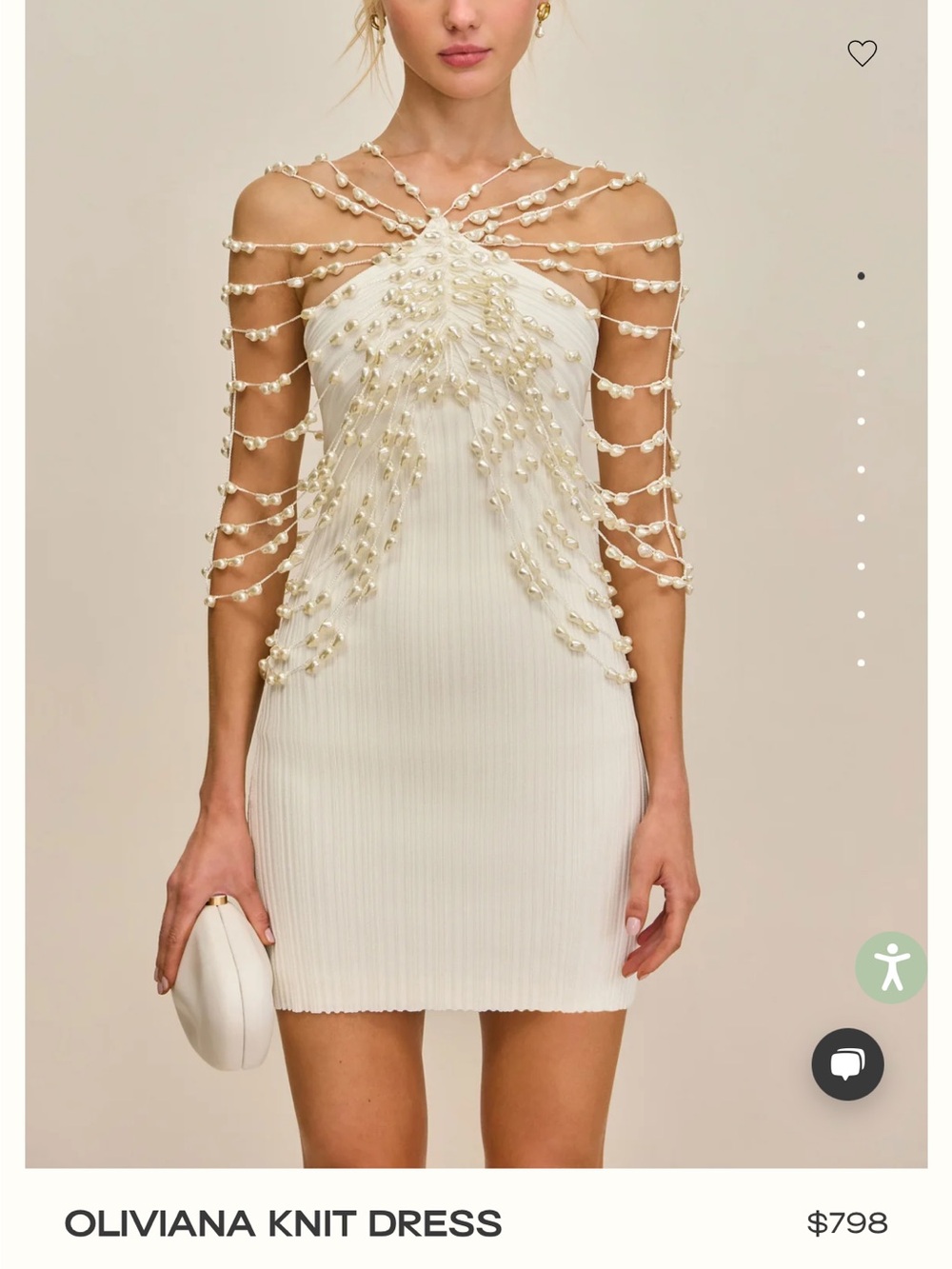 cult gaia Ivory Oliviana Beaded Knit Mini - Picture 1 of 2